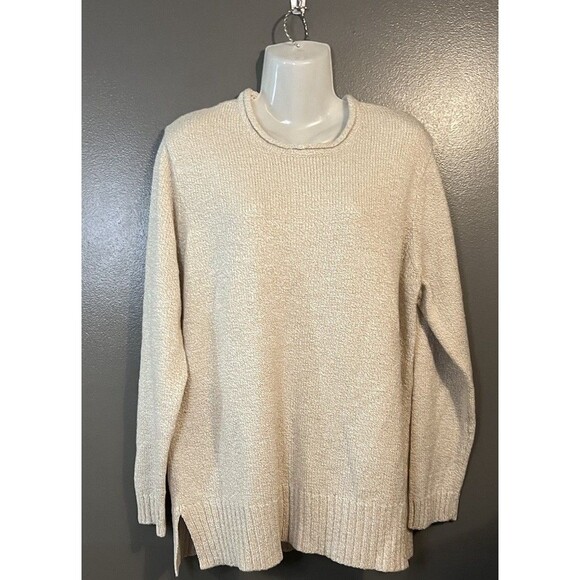 Croft & Barrow Women’s Size XL Cream Mock Neck Knit Ribbed Hem Sweater - Picture 1 of 5